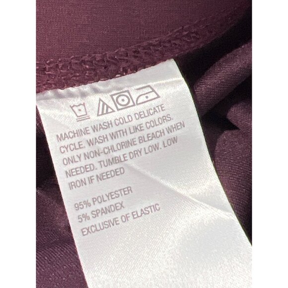 IMAN Global Chic Ponte Knit Bootcut Pant Size Small Petite Dark Sangria Burgundy - Picture 3 of 6